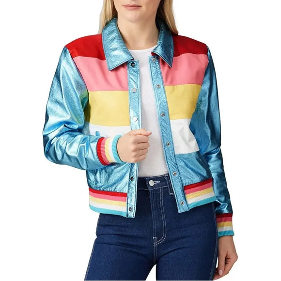 The Mighty Company - The Dover Jacket - 100% Lamb Leather- Rainbow XS MSRP $995 - Picture 1 of 14